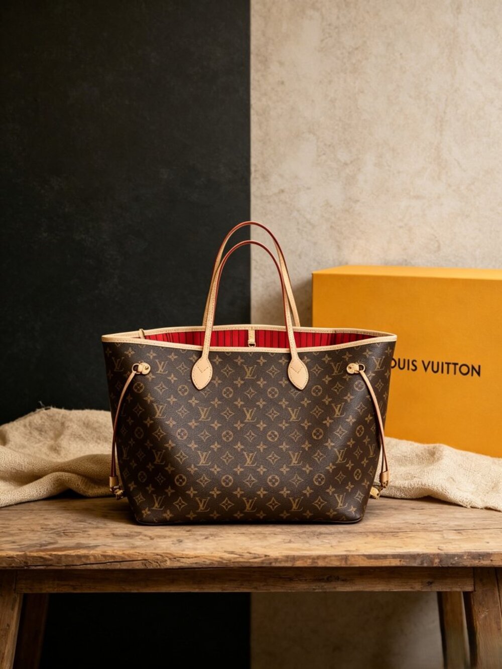 Louis Vuitton Neverfull Red Lining Bag